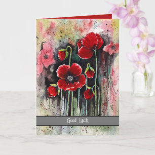 Mohnblumen in Aquarellen Karte
