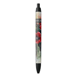 Mohnblumen in Aquarellen Kugelschreiber