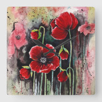 Mohnblumen in Aquarellen