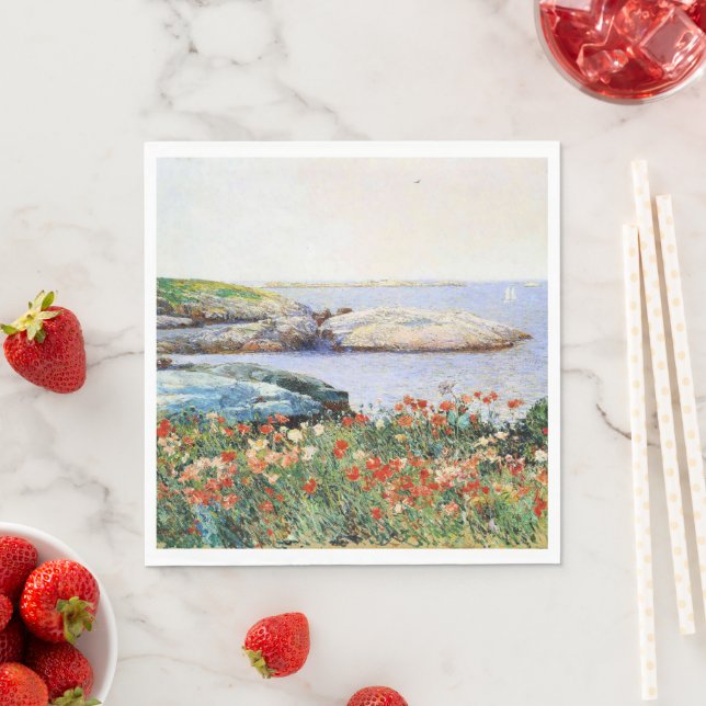 Mohnblumen, Isles of Shoals, Serviette (Beispiel)