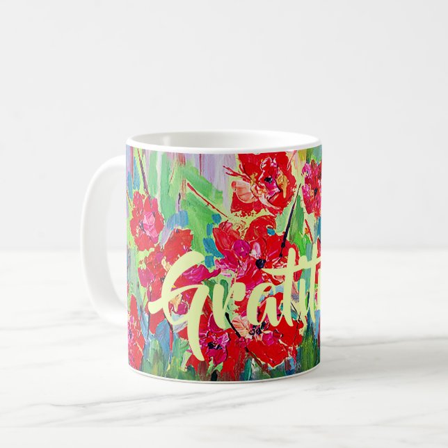 Mohnblumen Kaffeetasse (Vorderseite Links)