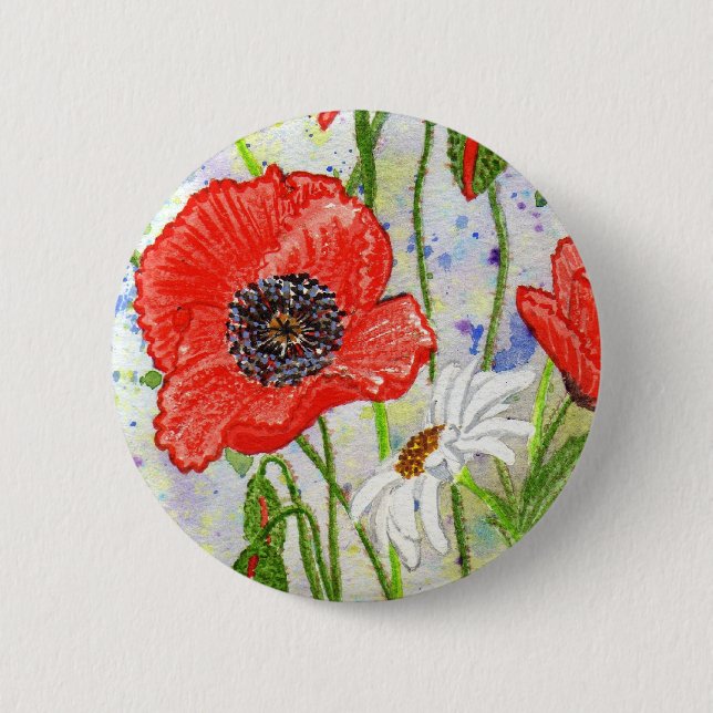 "Mohnblumen-" Knopf Button (Vorderseite)