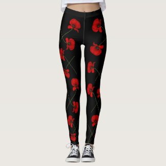 Mohnblumen-Leggings Leggings