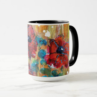 Mohnblumen mit der blauen Tasse