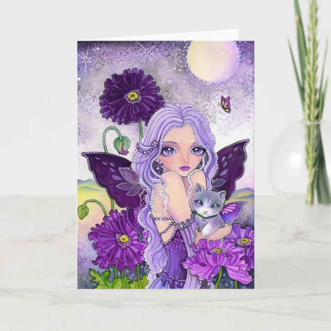 Mohnblumen-Nachtabenteuer - leere Karte (Vorderseite)