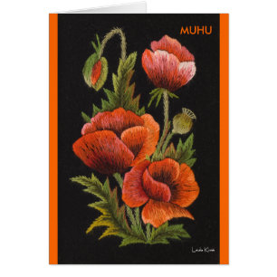 Mohnblumen-Postkarte Muhu