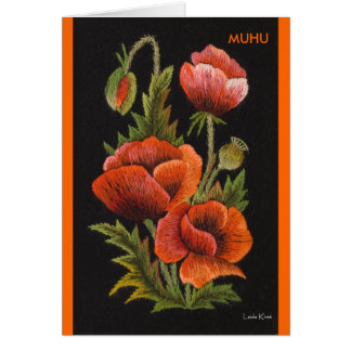 Mohnblumen-Postkarte Muhu