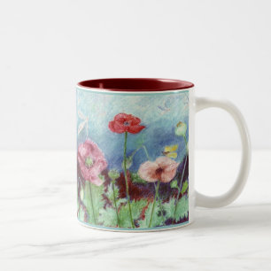 Mohnblumen-Tasse Zweifarbige Tasse