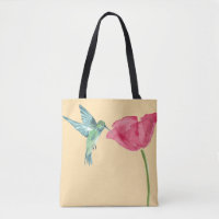 Mohnblumen und Kolibri-Tasche