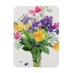 Mohnblumen und Pelargonien Magnet