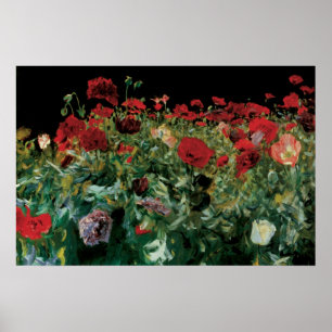 Mohnblumen von John Singer Sargent, Vintage-Blumen Poster
