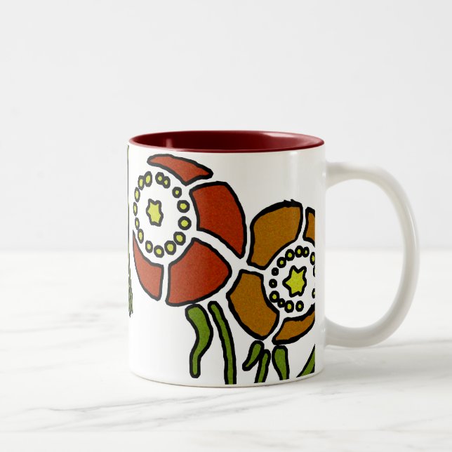 Mohnblumen Zweifarbige Tasse (Rechts)