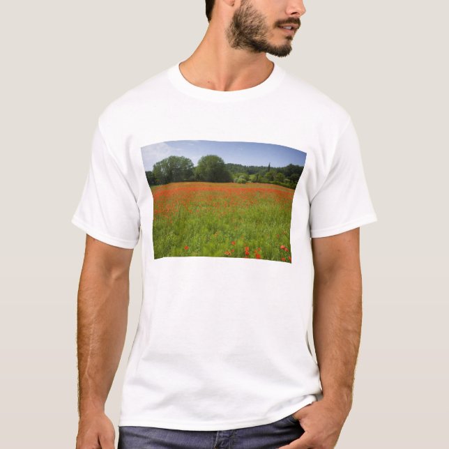 Mohnblumenfeld, Chiusi, Italien T-Shirt (Vorderseite)