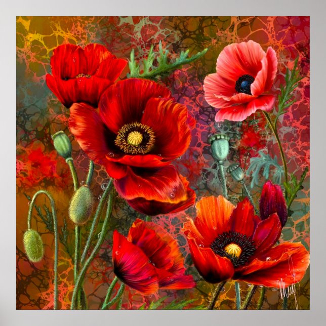 Mohnblumenposter Poster (Vorne)
