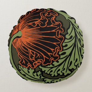 Mohnblumenvignette rundes Wurfs-Kissen (16") Rundes Kissen