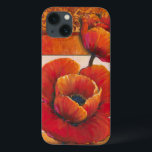 Mohnblüte auf Tan und Orange Hintergrund iPhone 13 Hülle<br><div class="desc">Man kann fast die Textur der Blütenblätter auf diesen Mohnblüten spüren,  die von Tim O'Toole gemalt wurden. Sie harmonieren perfekt mit dem bräunlichen und orangefarbenen Hintergrund und schaffen eine prächtige poetische Optik. Kaufen Sie es für Ihre Zuhause oder geben Sie es als Geschenk!</div>
