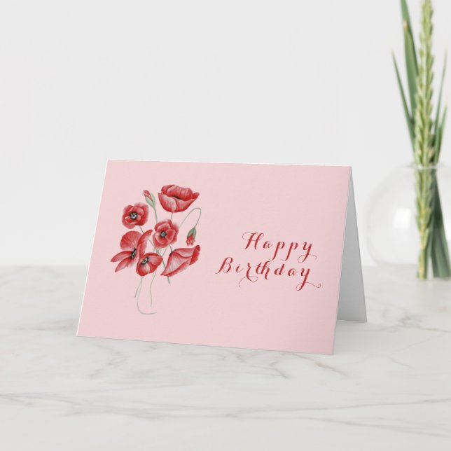 Mohnblüte Dankeskarte (Vorderseite)