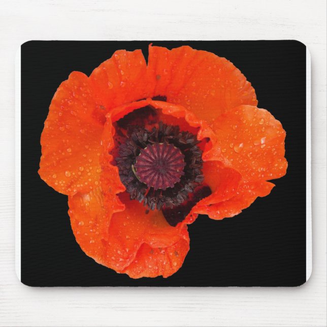 Mohnblüte nach dem Regen Mousepad (Vorne)