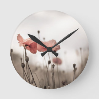 Mohnblüte Runde Wanduhr