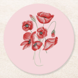 Mohnblüte Runder Pappuntersetzer