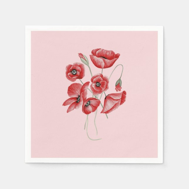Mohnblüte Serviette (Vorderseite)