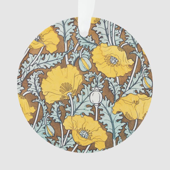 Mohndarstellung, gelbe Blume Ornament (Vorderseite)