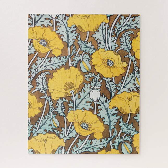 Mohndarstellung, gelbe Blume Puzzle (Vertikal)