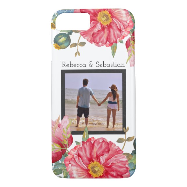 Mohnfarben-Blume Personalisiertes Foto Case-Mate iPhone Hülle (Rückseite)