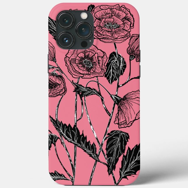 Mohnfarben Blume wählen Farbe - Rosa Case-Mate iPhone Hülle (Rückseite)
