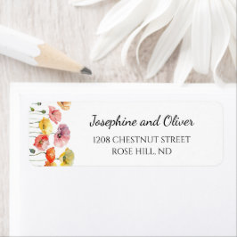 Mohnfarbene Blume Hochzeitsaufkleber