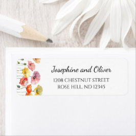 Mohnfarbene Blume Hochzeitsaufkleber