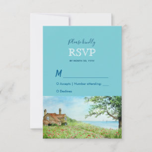 Mohnfeld Aquarell Hochzeitsantwort RSVP Karte