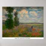 Mohnfeld, Argentinien von Claude Monet Poster<br><div class="desc">Dieses Gemälde mit dem Titel Poppy field, Argenteuil von Claude Monet wird von dem berühmten Künstler Claude Monet hergestellt. Über Claude Monet Claude Monet war der Gründer des französischen impressionistischen Malstils; das Mohnfeld, Argenteuil von Claude Monet, der konsequenteste und produktivste Praktizierende der Philosophie der Bewegung, seine Wahrnehmungen vor der Natur...</div>