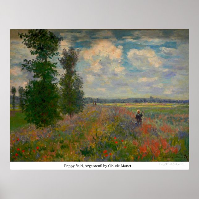 Mohnfeld, Argentinien von Claude Monet Poster (Vorne)