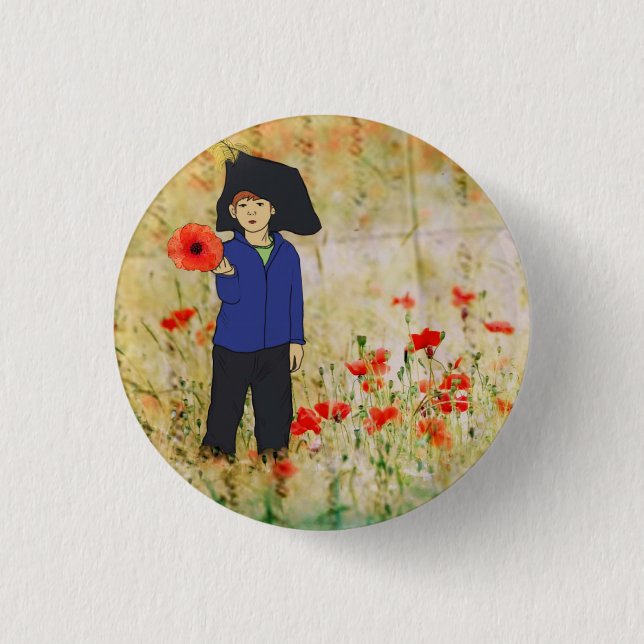 Mohnfeld Button (Vorderseite)