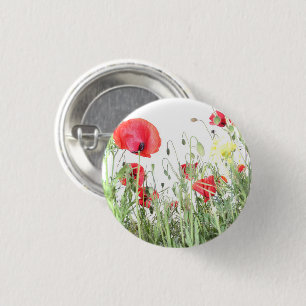 Mohnfeld Die Natur blüht Blume Button