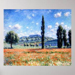 Mohnfeld, Giverny Poster