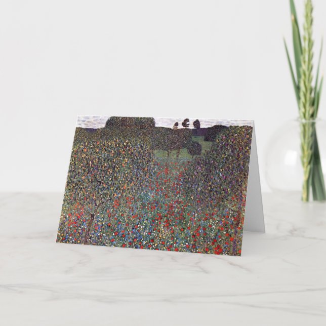 Mohnfeld, Gustav Klimt Karte (Vorderseite)