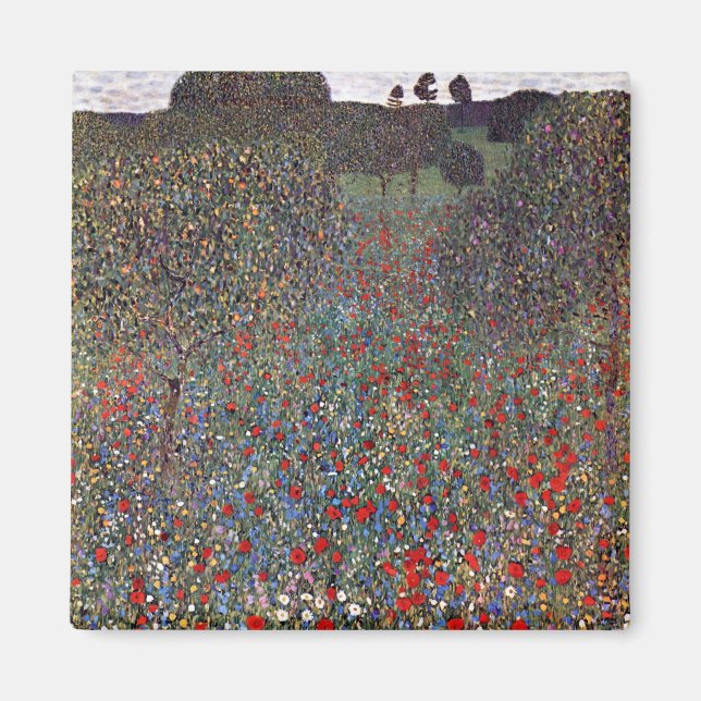 Mohnfeld, Gustav Klimt Magnet (Vorne)
