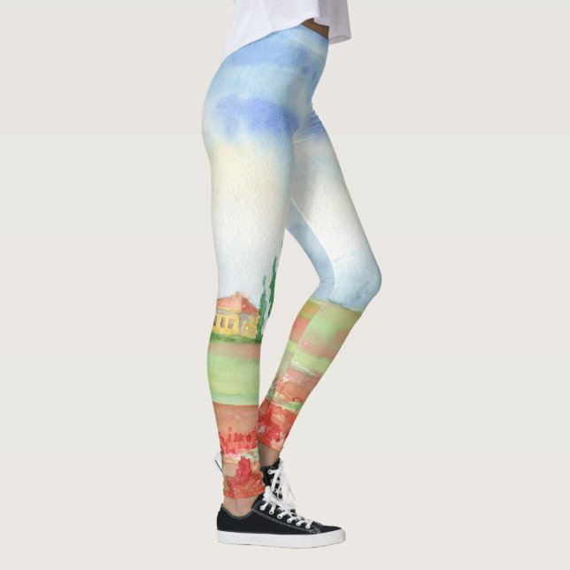 Mohnfeld in der Toskana Leggings (Rechts)