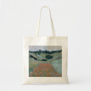 Mohnfeld in einer Mulde nahe Giverny (von Monet) Tragetasche