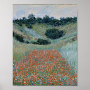 Mohnfeld in einer Senke nahe Giverny (von Monet) Poster