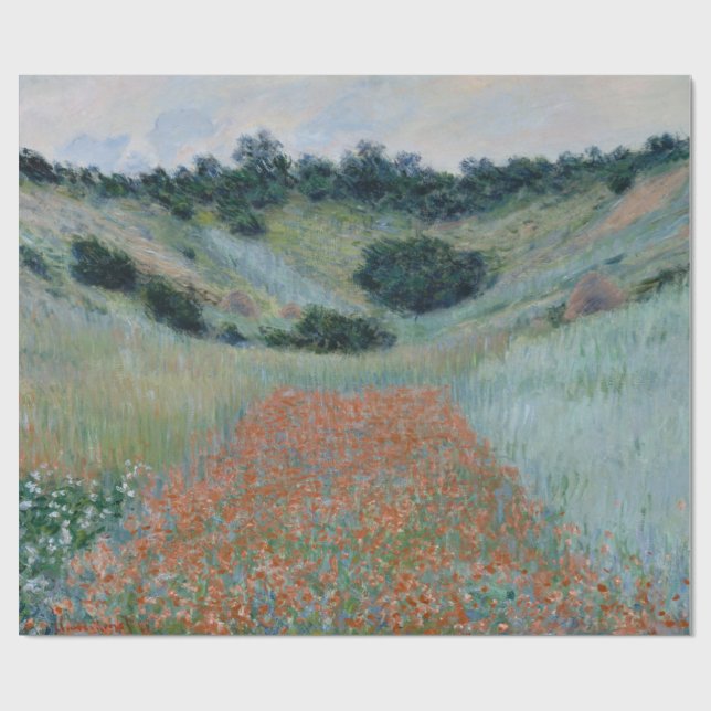 Mohnfeld in Hollow nahe Giverny Monet Geschenkpapier (Flach)