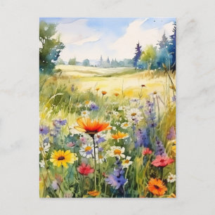 Mohnfeld Landschaftspostkarte Postkarte