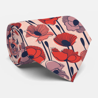 Mohnfeld // Moderne Wildblume Krawatte