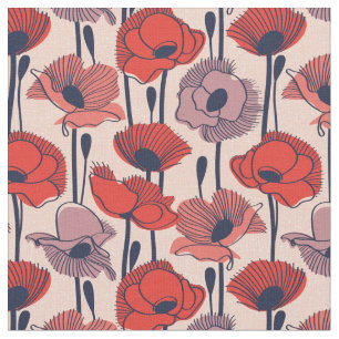 Mohnfeld // Moderne Wildblume Stoff