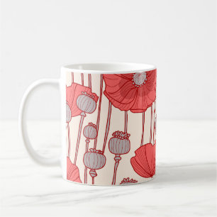 Mohnfeld-Tanz: Nahtlose Blumen-Rhapsodie Kaffeetasse