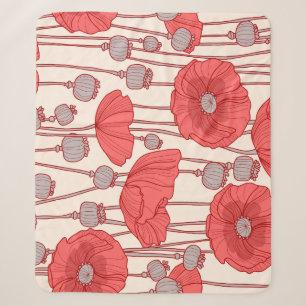 Mohnfeld-Tanz: Nahtlose Blumen-Rhapsodie Sherpadecke
