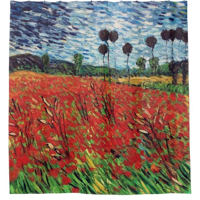 Mohnfeld Vincent Van Gogh Duschvorhang (Vorderseite)