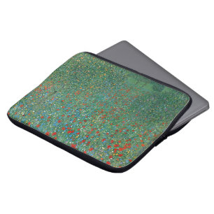 Mohnfeld von Gustav Klimt, Vintage Art Nouveau Laptopschutzhülle